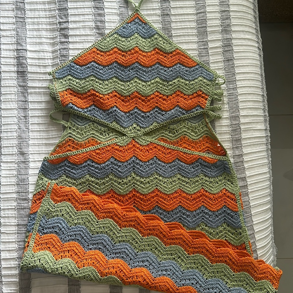 Zara crochet halter dress
